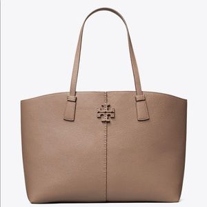 Tory Burch McGraw Tote in silver maple